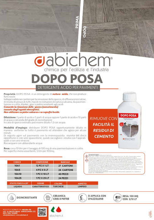 DETERGENTE ACIDO DOPO POSA ABICHEM 1 LT.