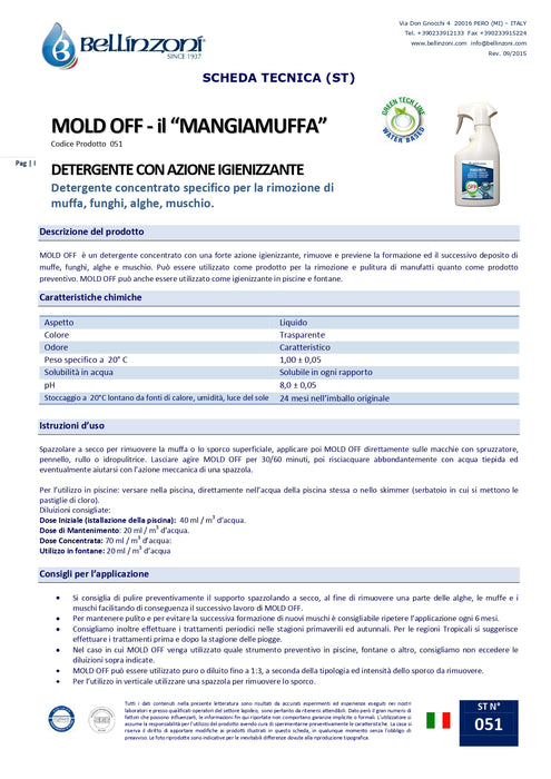 MANGIA MUFFA MOLD OFF BELLINZONI 500ML.